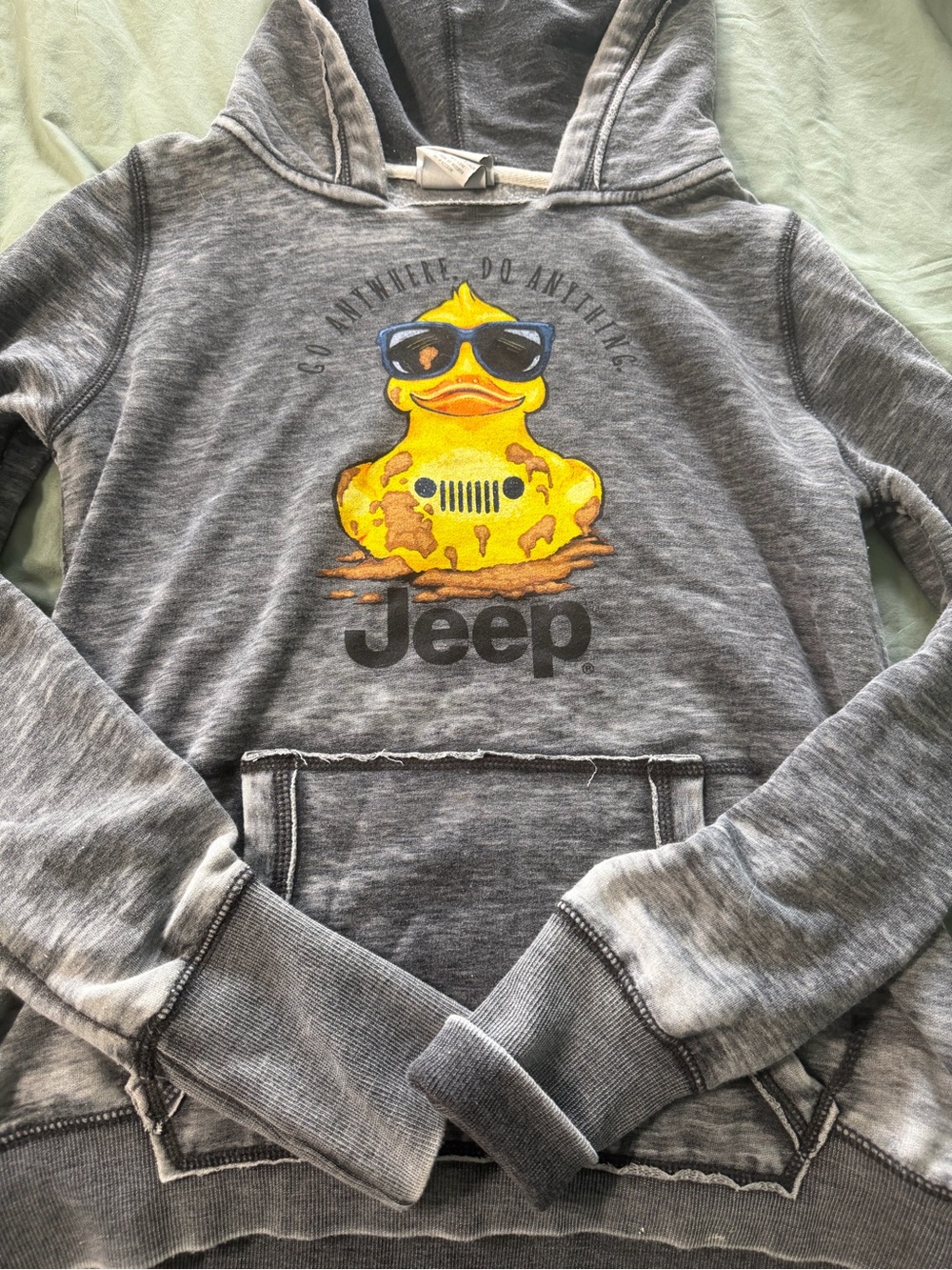Jeep Gray Hoodie with Yellow Duck Graphic